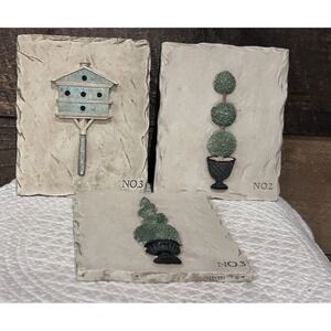 Hen Feathers 3 D Birdhouse Placques Cast Resin Wall Decor Cottagecore-Set of 3
